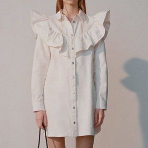 White denim mini dress